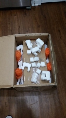 Package covered in peanuts