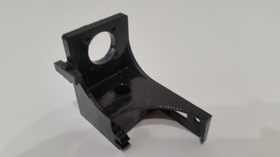 Backside of the v2 rotator bracket with motor attached